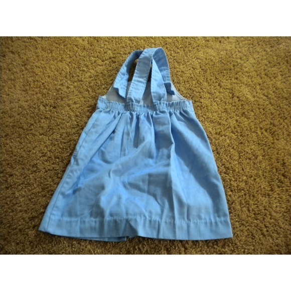 Vintage Carters Soft Denim Overall Dress Floral Pockets Size 5 (vc2) - Picture 4 of 5